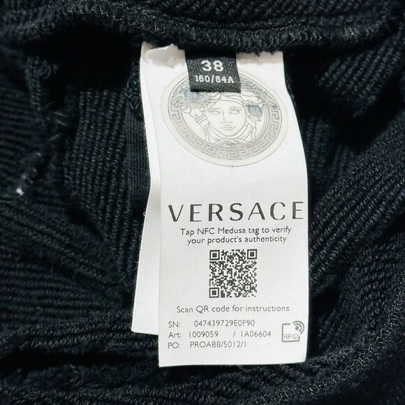 Versace Cut Out Detail Distressed Black Sweater Hoodie Oversized 38/2 NWT $2,150 - Picture 10 of 15